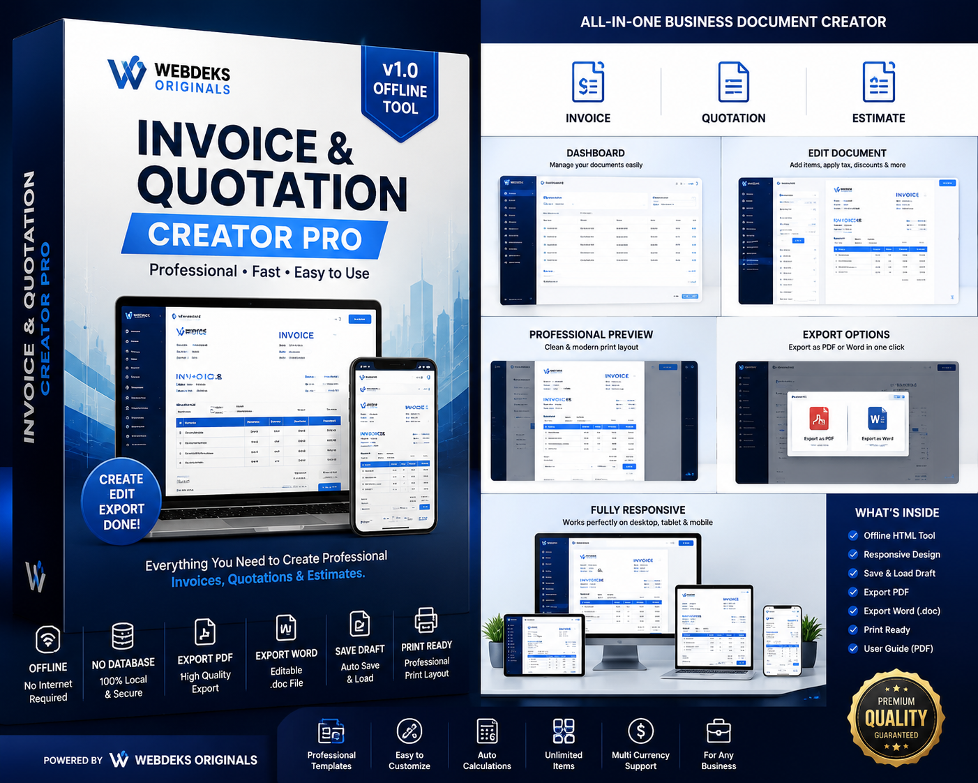 Invoice & Quotation Creator HTML Pro