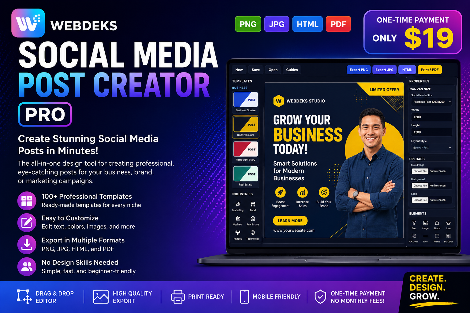 Social Media Post Creator Pro (Offline HTML Creator)